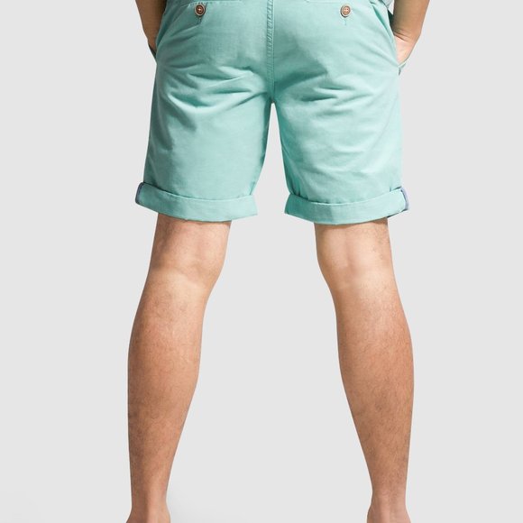 OLGYN Men’s Regular Fit Light Aqua Chino Shorts - Picture 2 of 6